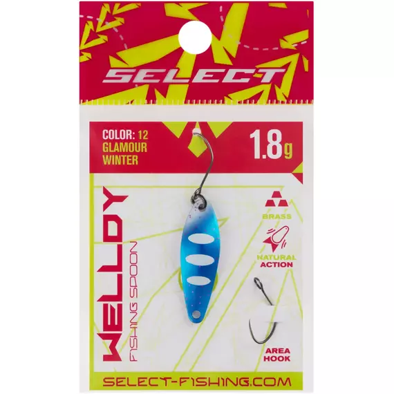 Блешня Select Welldy 1.8g 31mm #12 Glamour Winter, Вага блешні: 1.8, Колір блешні: #12 Glamour Winter, фото , изображение 2